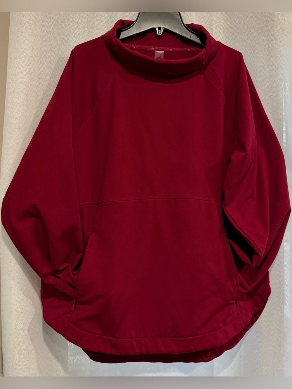 Lou & Grey Burgundy Mock Neck Pullover Sweatshirt L